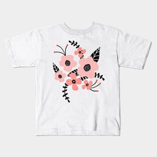 Pretty trendy coral flowers Kids T-Shirt